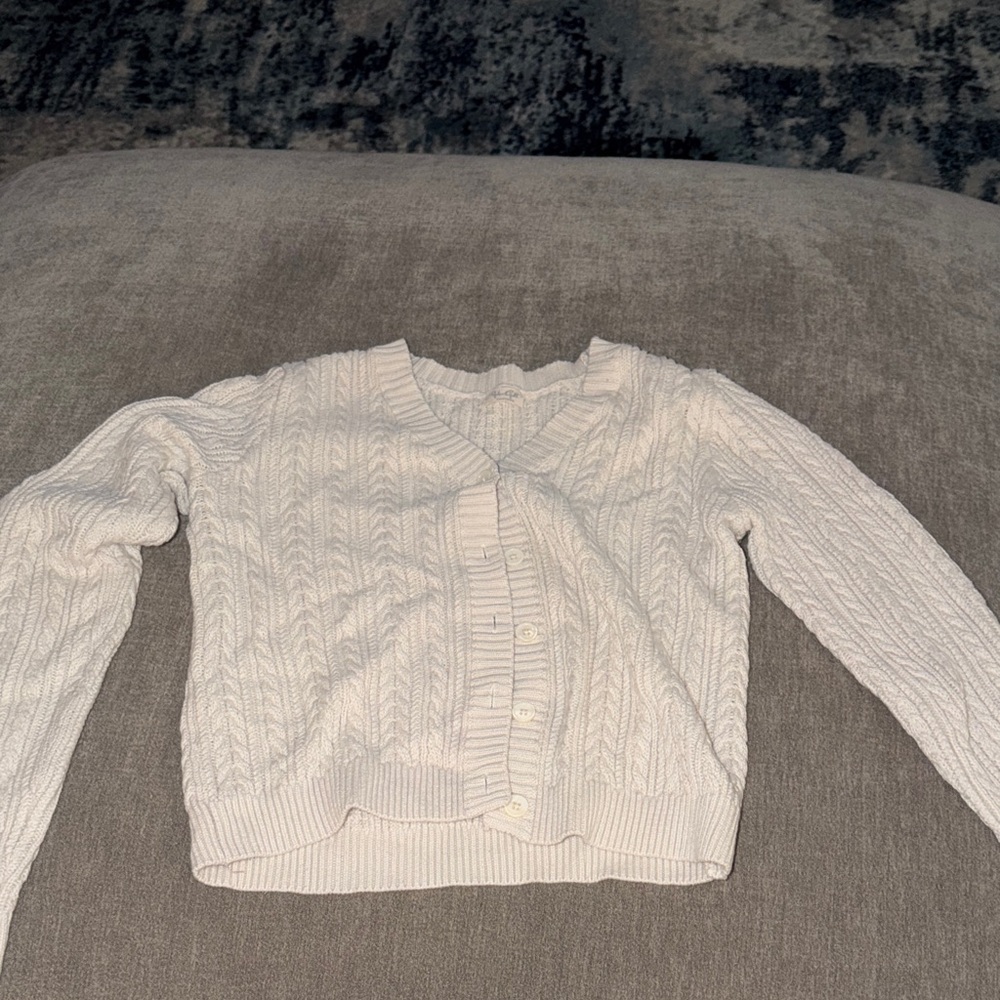 Women's White Cable Knit Sweater